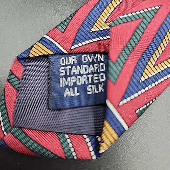 VTG Jacobs Roberts for Mr. Wicks Men's Tie 100% Silk Geometric Pattern 56 x 3.75 - Picture 8 of 9